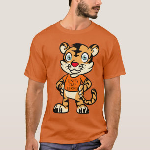 T-shirt tigre porter chemise orange unité jour drôle