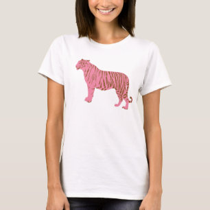 T-shirt Tigre Rose Gras Graphique Féminin Femme