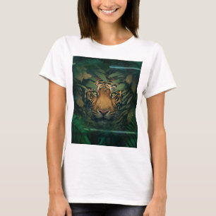 T-shirt Tigre se cachant dans le feuillage