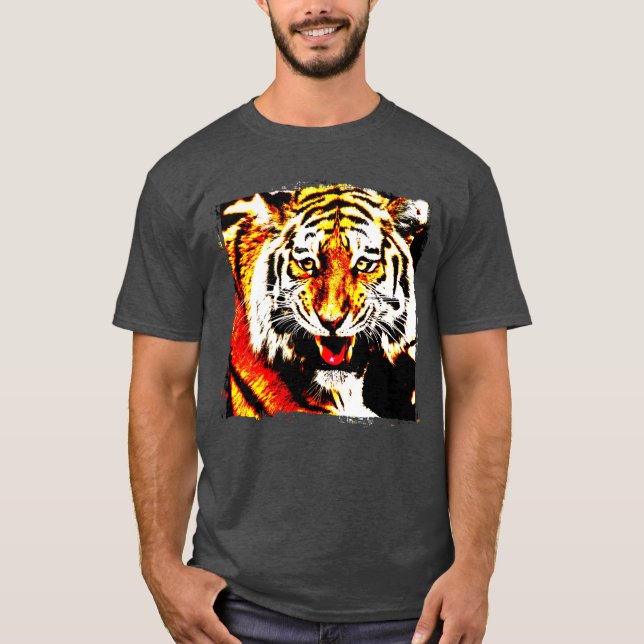 T-shirt Tigre tendance Moderne Modèle élégant (Devant)