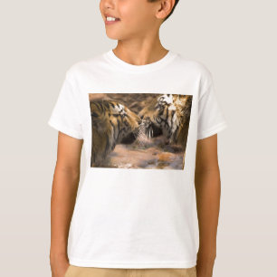 T-shirt Tigre Tigres Chat Animal Rayures Motif Empreintes