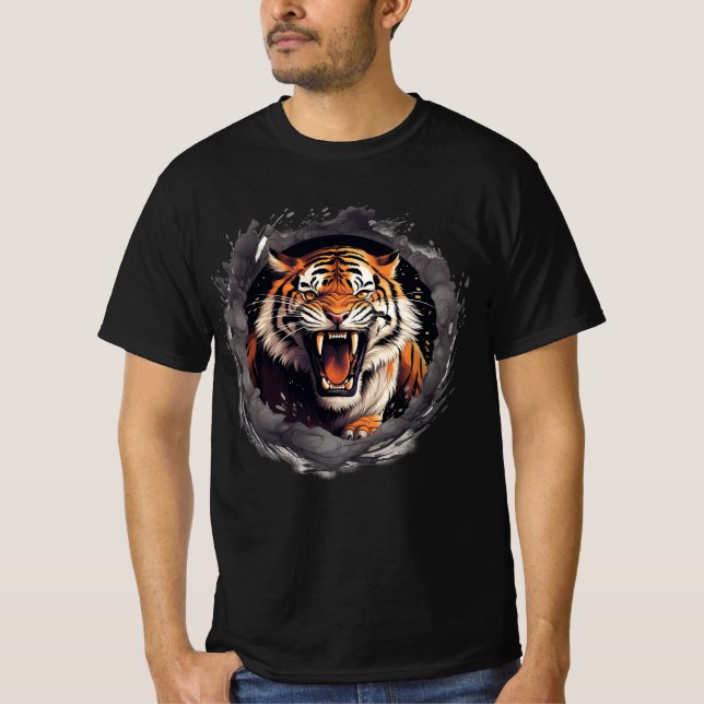 T-shirt Tigre torride dans la fumée (Devant)