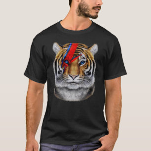 T-shirt Tigre Visage Peint Avec Éclair Rouge