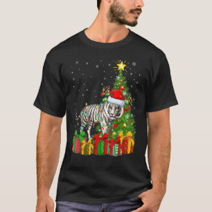 T-shirt Tigre Xmas Vacances Santa Tigre Blanc Noël T