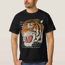 T-shirt Tigres africains face blanc texte hommes noir
