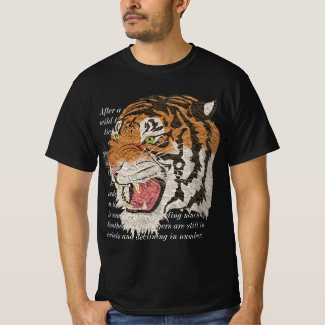 T-shirt Tigres africains face blanc texte hommes noir (Devant)