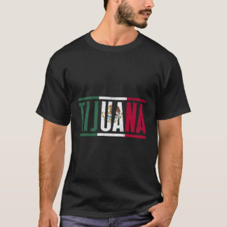 T-shirt Tijuana Basse Californie Con La Bandera De Mã©Xico