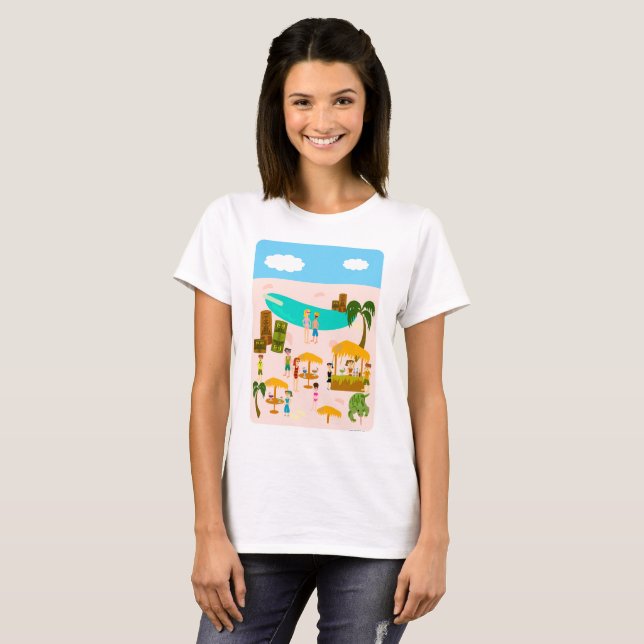 T-shirt Tiki Pool Party Jote Art Retro Design (Devant entier)