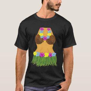T-shirt Tiki Py Luau Bra de noix de coco Grass Jupe Lei Fl
