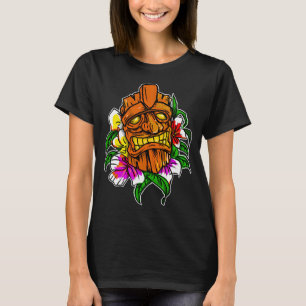 T-shirt Tiki sur un lit de fleurs
