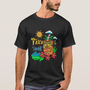T-shirt Tiki Time Hawaii Tee Aloha State Tribal Hawaïen T