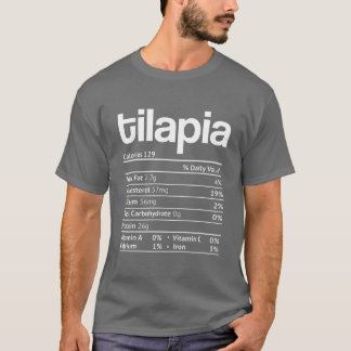 T-shirt Tilapia Nutrition Fact Drôle Thanksgiving Christma