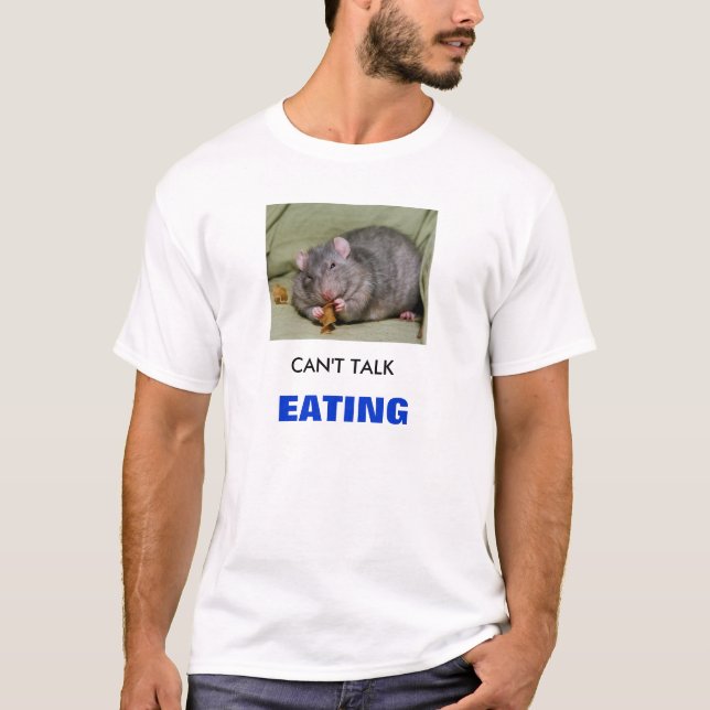 T-shirt Tim - ne peut pas parler, mangeant, ne peut pas (Devant)