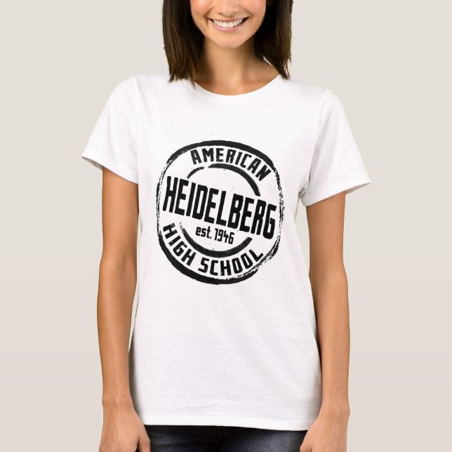 T-shirt Timbre américain A004 de lycée d'Heidelberg (Devant)
