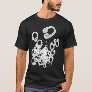 T-shirt Timbre cool des écouteurs DJ blancs