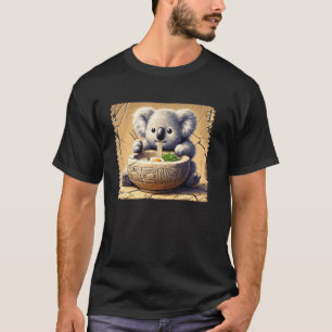 T-shirt Timbre de l'art rupestre japonais Nouilles de koal