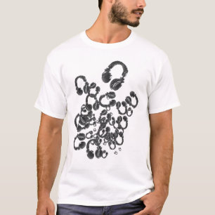 T-shirt Timbre de musique cool des écouteurs DJ