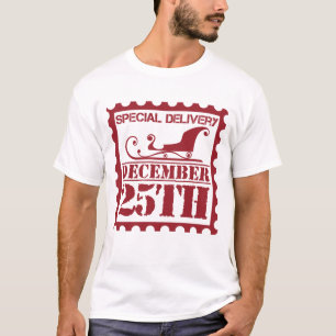 T-shirt Timbre de Noël Livraison spéciale 25 décembre