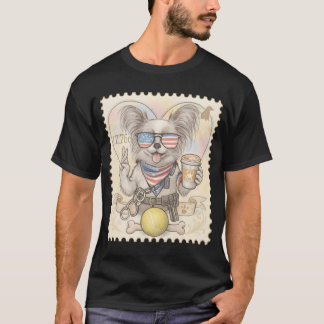 T-shirt Timbre de police Papillon