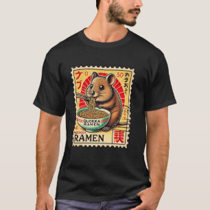 T-shirt Timbre de timbres japonais Faune Quokka mignon