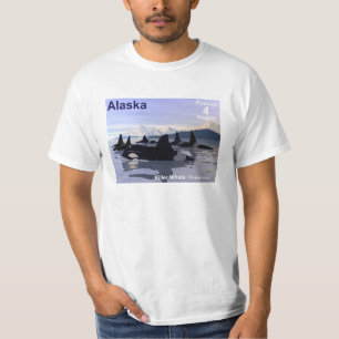 T-shirt Timbre des baleines tueuses de l'Alaska