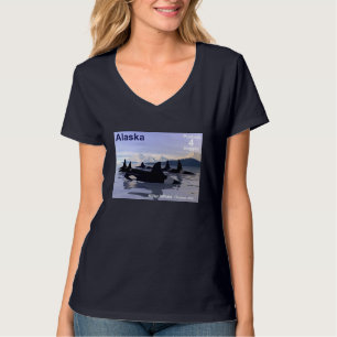 T-shirt Timbre des baleines tueuses de l'Alaska