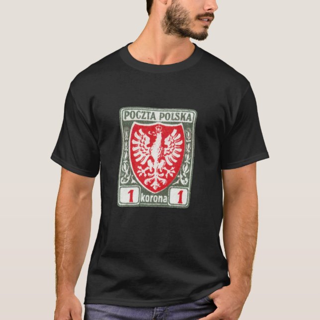 T-shirt timbre polonais de 1919 1k Eagle (Devant)