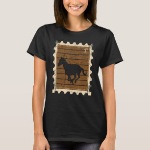 T-shirt Timbre-poste avec un cheval au galop