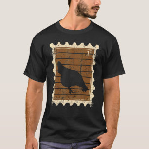 T-shirt Timbre-poste avec un poulet