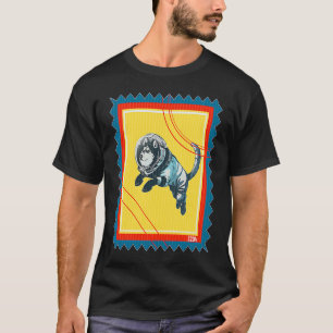 T-shirt Timbre Spatial Chien Husky Sibérien Astronaute