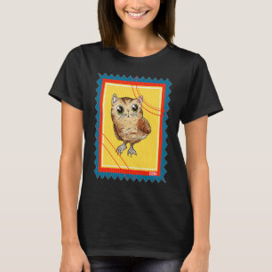 T-shirt Timbre Surréaliste Chat Hibou