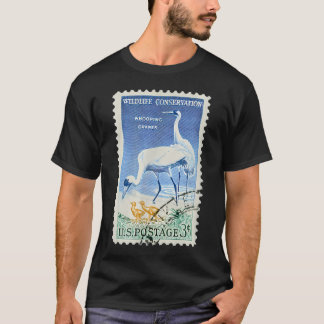 T-shirt Timbre Vintage Grue de Whooping Grue de Whooping