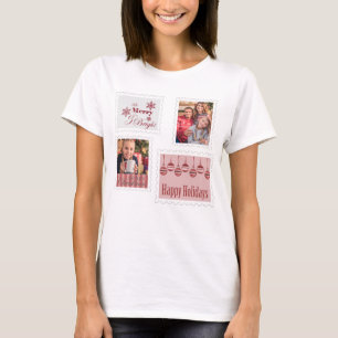 T-shirt Timbres de Noël 2 Photo Mignonne Excentrique