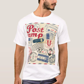 T-shirt Timbres de poste rétro, collection vintage.