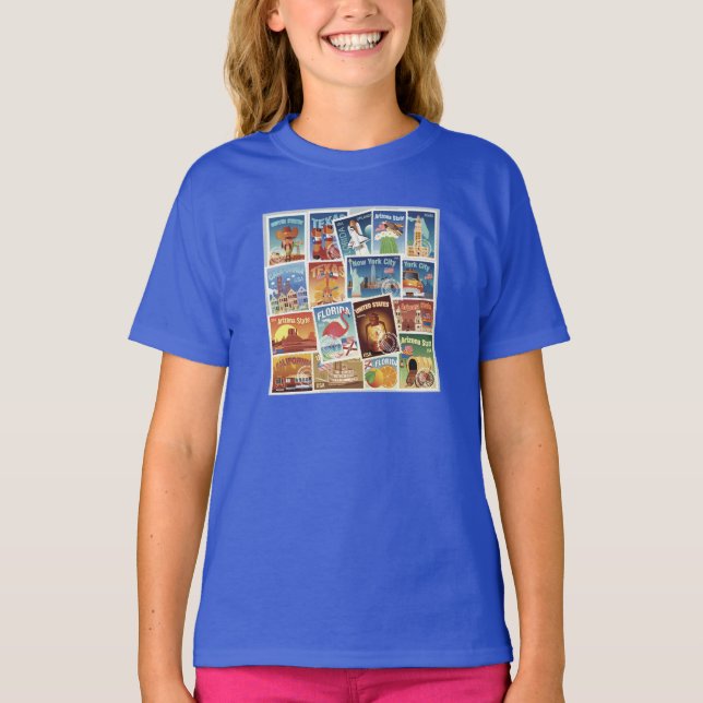 T-shirt Timbres-poste des Etats-Unis (Devant)