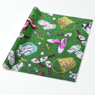 T-Shirt Time Girly Golf Geschenkpapier