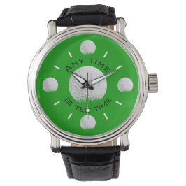 T-Shirt Time Golf Ball im Gras Armbanduhr