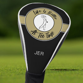 T-Shirt Time Golfer Sports Spaß Monogram Black Gol Golf Headcover