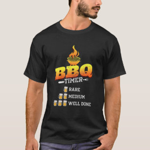 T-shirt Timer BBBQ Mens, Grillade Et Bière À Vapeur Drô