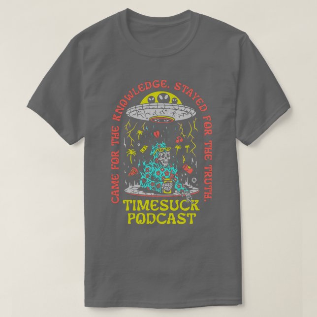 T-shirt Timesuck Podcast merch Connaissance Vérité (Design devant)