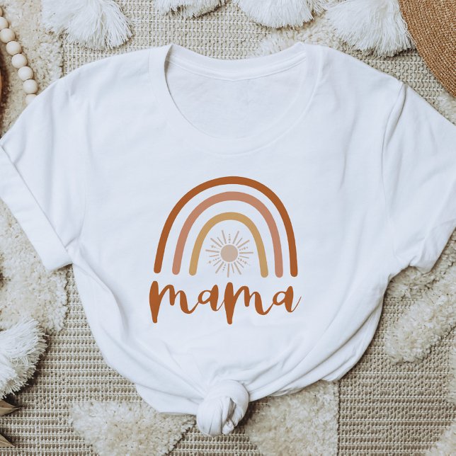 T-shirt TINLEY Boho Burnt Orange Rainbow Sun Mama (Créateur téléchargé)