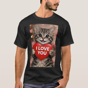 T-shirt Tinsel le chaton de Noël "Je t'aime"