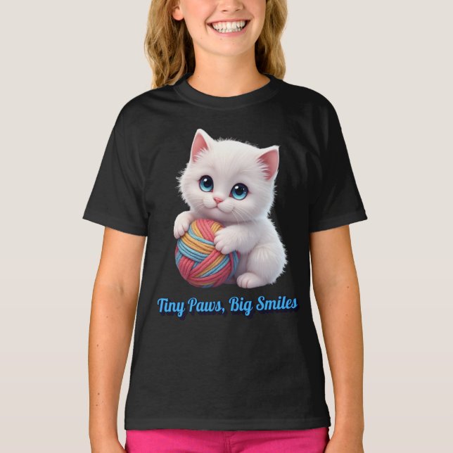 T-shirt  Tiny Paws Big Smiles Kitten (Devant)