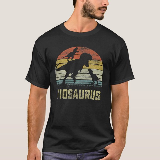 T-shirt Tio Saurus T Rex Dinosaur Tio 2 Enfants Famille Ma (Devant)