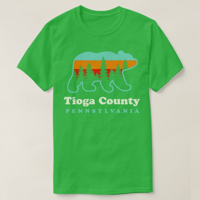 T-shirt Tioga Comté Pennsylvanie Camping Randonnée Ours (Design devant)