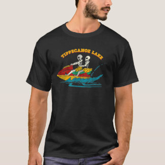 T-shirt Tippecanoe Lake Indiana Funny Skeleton Jet Ski Ret