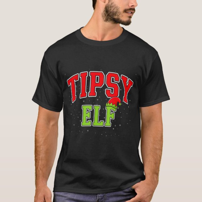T-shirt Tipsy Elf Christmas Family Matching Group Xmas  (Devant)