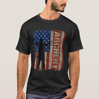 T-shirt Tir à l'arc États-Unis Drapeau Vintage 4 juillet C