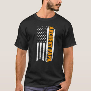 T-shirt Tir à l'arc Papa American Drapeau Fête des pères H