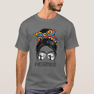 T-shirt Tir à l'Arc Tante Vie Messy Bun Lunettes de cheveu